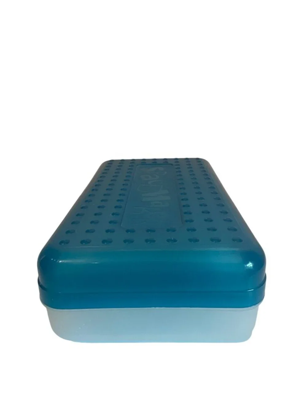 Vtg Translucent Blue SpaceMaker Storage Box Crafts School Supplies & More